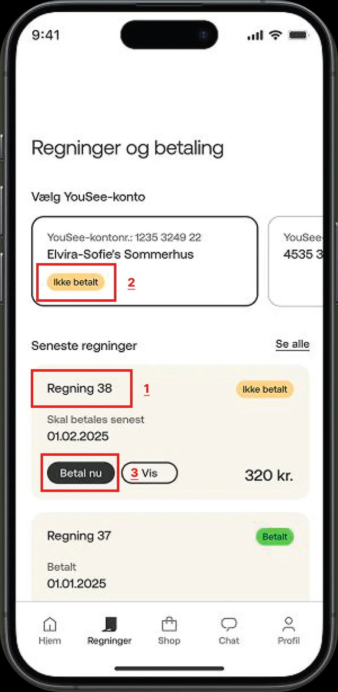 Mit YouSee billing screen - heuristic evaluation