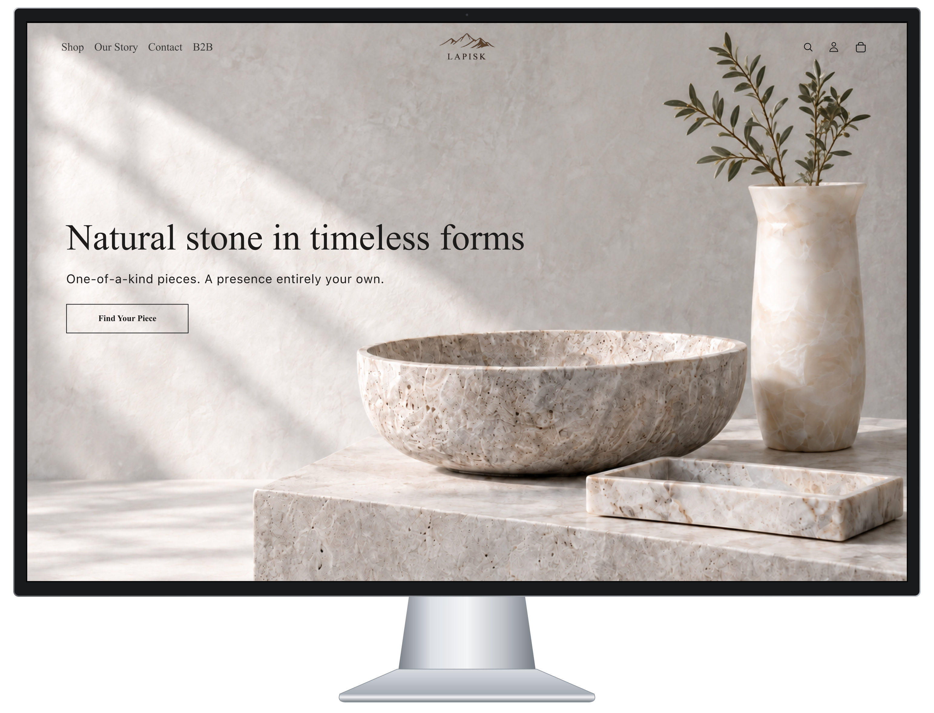 LAPISK original homepage displayed in a rectangular desktop monitor mockup